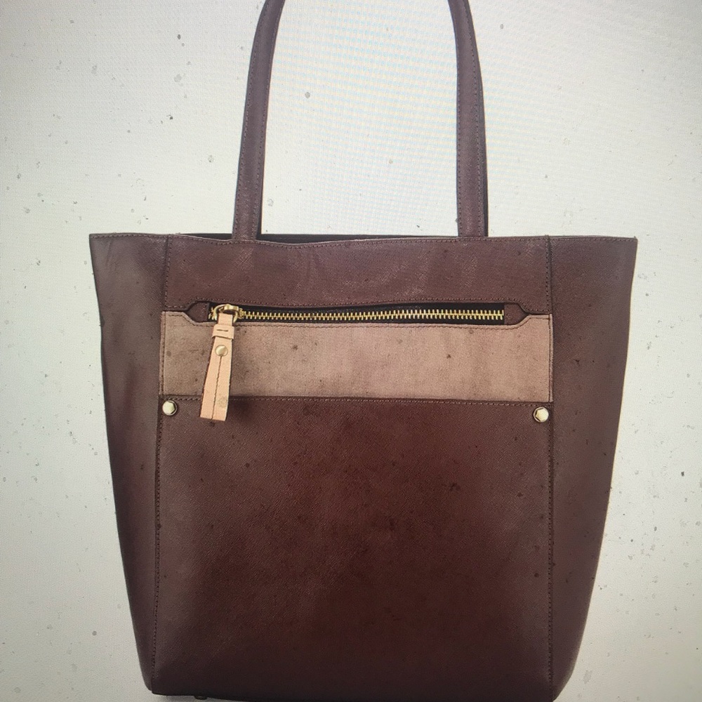 Daphne Tall Mixed Leather Tote Bag